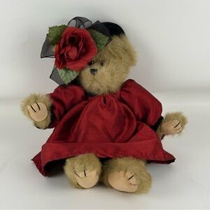 Elegant Red Teddy Bear with Black Hat